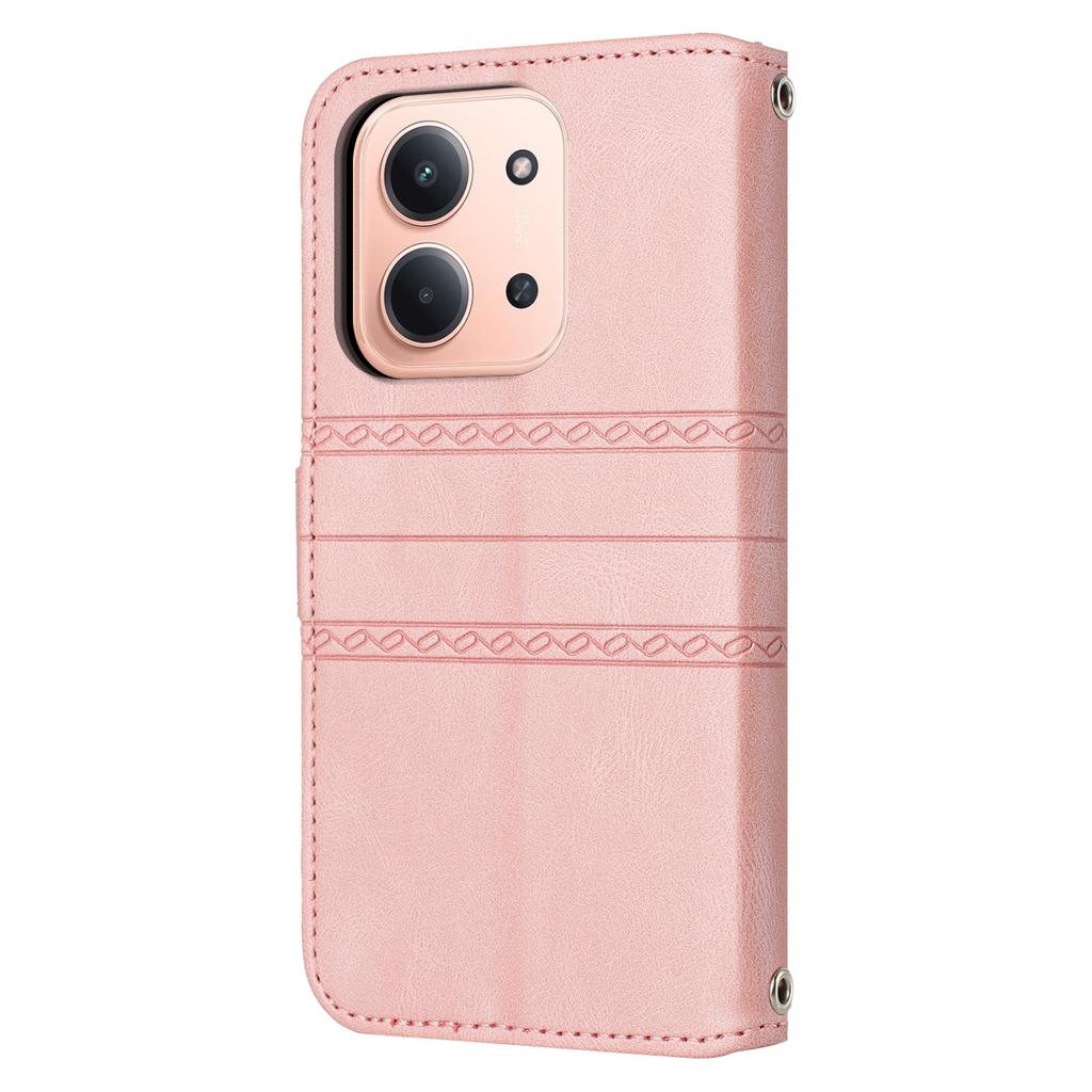 For Xiaomi Redmi 15C 4G (EU) (173mm)/15C 5G (EU) (173mm)/Poco C85 4G (173mm) Case Wallet Leather Imprinted Phone Cover with Wrist Strap