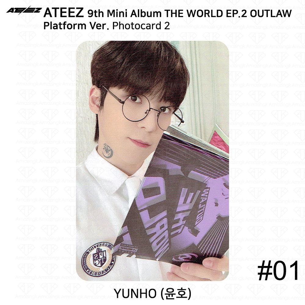 ATEEZ Девятый мини-альбом THE WORLD EP.2 OUTLAW Platform Ver Официальная фотокарточка 1 2 3