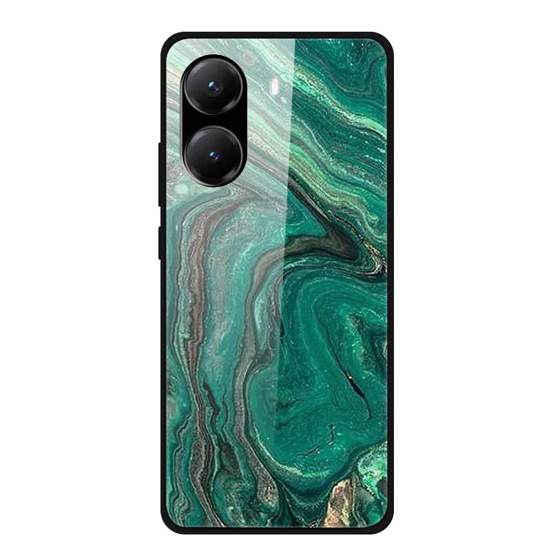 Закаленное Стекло Чехол для Poco X7 Pro Задняя Крышка ПК Жесткие Ударопрочные Чехлы для Xiaomi PocoX7 Pro Funda Мраморная Текстура Модный Coque