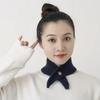 Women's Korean-Style Knitted Wool Cowl - Warm Buttoned Neck Warmer
