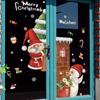 PVC Christmas Window Glass Stickers DIY Snowflake Wall Stickers Creative Santa Claus Decal  Window