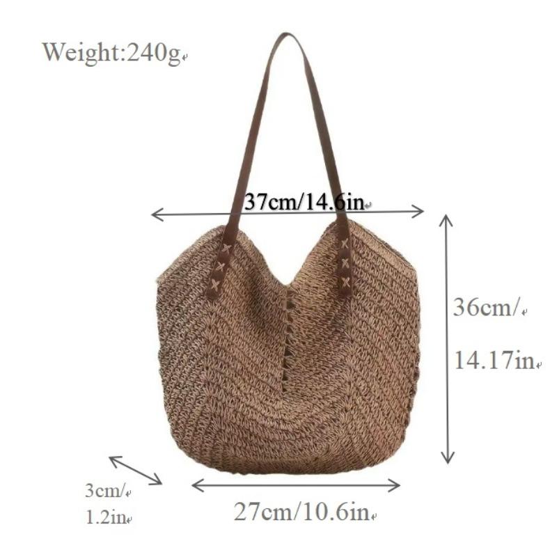 Универсальная сумка-солонка на молнии женская плетёная сумка пляжная сумка для отпуска на море большая вместимость сумка-тоут через плечо