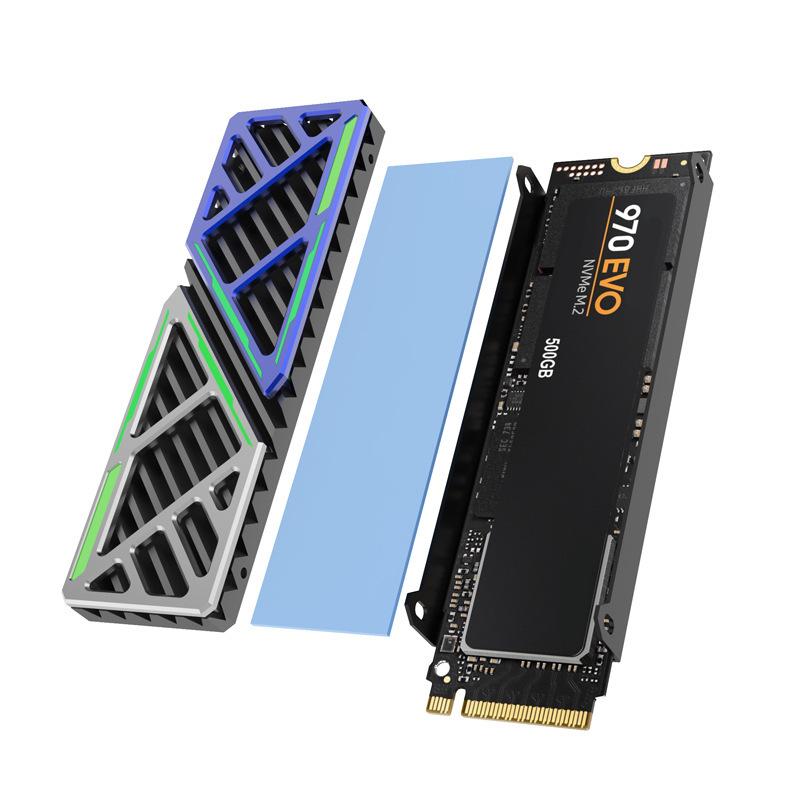 Радиатор для M.2 2280 SSD Ультратонкий алюминиевый вентилятор охлаждения для PS5/Видеокарты Охладитель NVMe SSD Теплоотвод