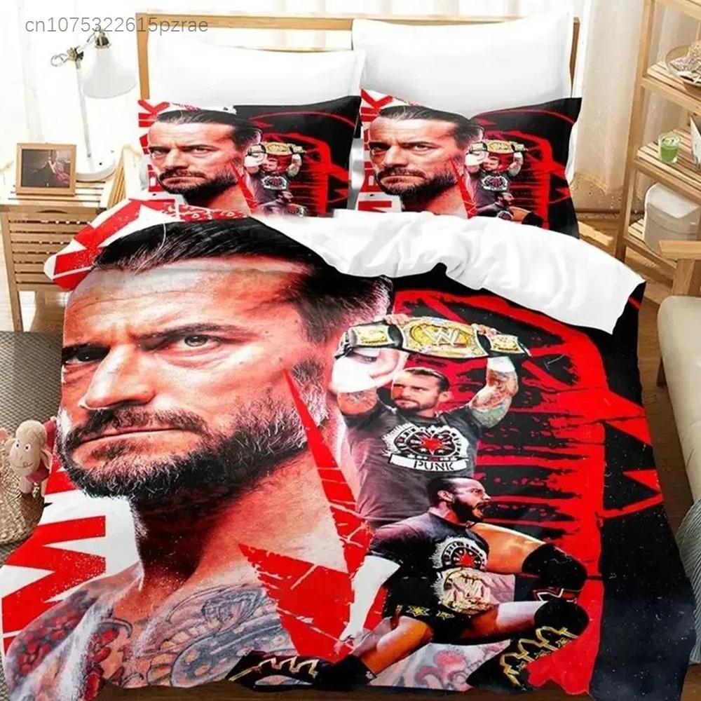 CM Punk Aew Лучший в мире Комплект постельного белья Печатный комплект постельного белья с наволочкой Пододеяльник Мягкий размер Queen King Постельное белье Дом