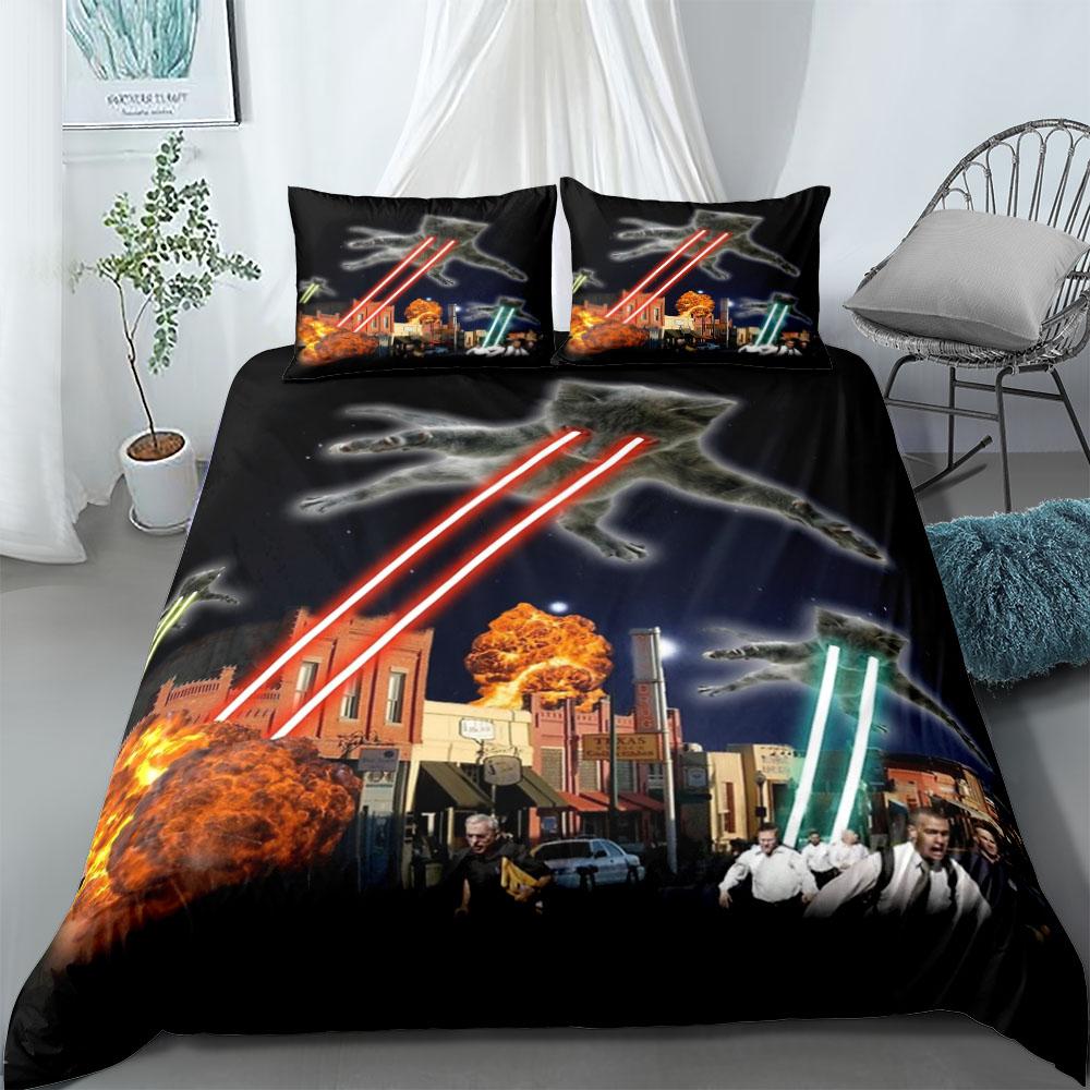 Pet Cat Diy Print Duvet Cover Set King Queen Double Full Twin Single Size Duvet Cover Pillow Case Bed Linen Set