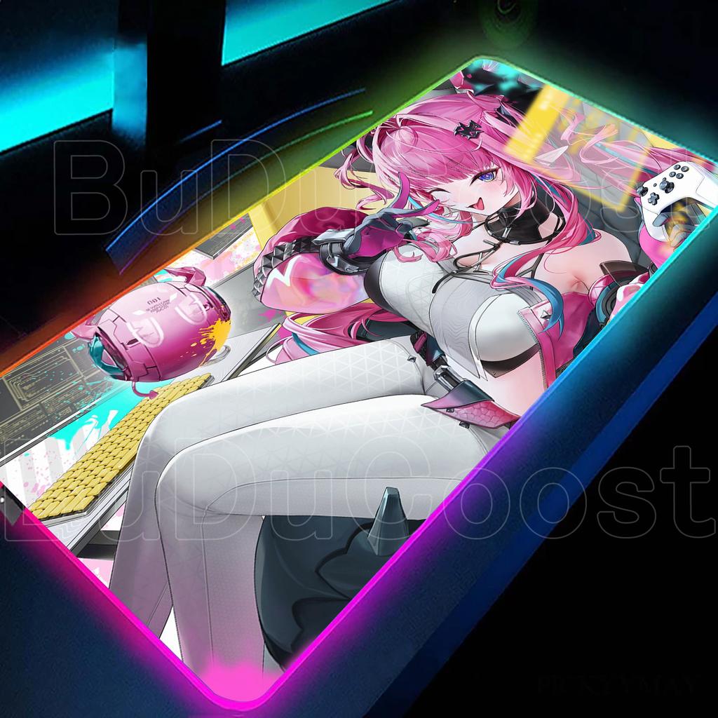 RGB LED Светящаяся коврик для мыши Arknights Endfield Yvonne Клавиатурный коврик Крутой HD Печать deskmat Органайзеры для стола Аксессуары для ПК-гейминга
