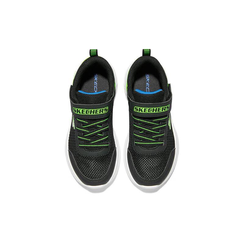 Skechers Удобные Универсальные Амортизирующие Прочные Низкие Беговые Кроссовки Детские кроссовки Черный Зеленый 403748L-BBLM