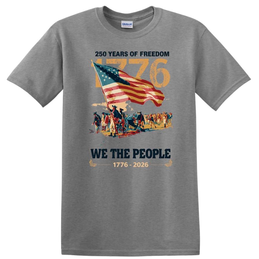 250 Years Of Freedom T Shirt 1776 We The People American Flag Retro Patriot Tee