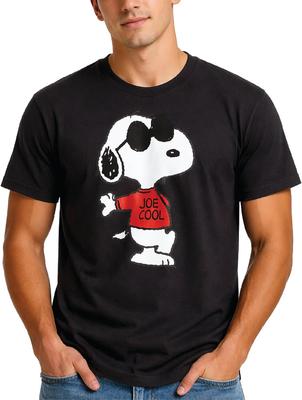 Мужские футболки с графическим принтом Снупи из Peanuts - Унисекс футболки с коротким рукавом и круглым вырезом Снупи по всей поверхности для взрослых