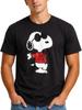 Мужские футболки с графическим принтом Снупи из Peanuts - Унисекс футболки с коротким рукавом и круглым вырезом Снупи по всей поверхности для взрослых