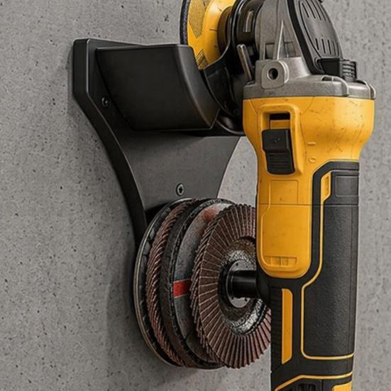 Angle Grinder Organizer, Wall Mount with Disc Storage Bracket, Heavy Duty Grinder Cutting Machines Tool Holder, for Workshop Garage