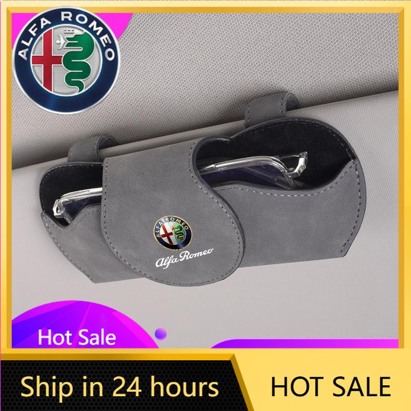 Car Stickers For Alfa Romeo Car Interior Glasses Clip Auto Sun Visor Sunglasses Holder For Alfa Romeo Giulia Stelvio Giulietta 1