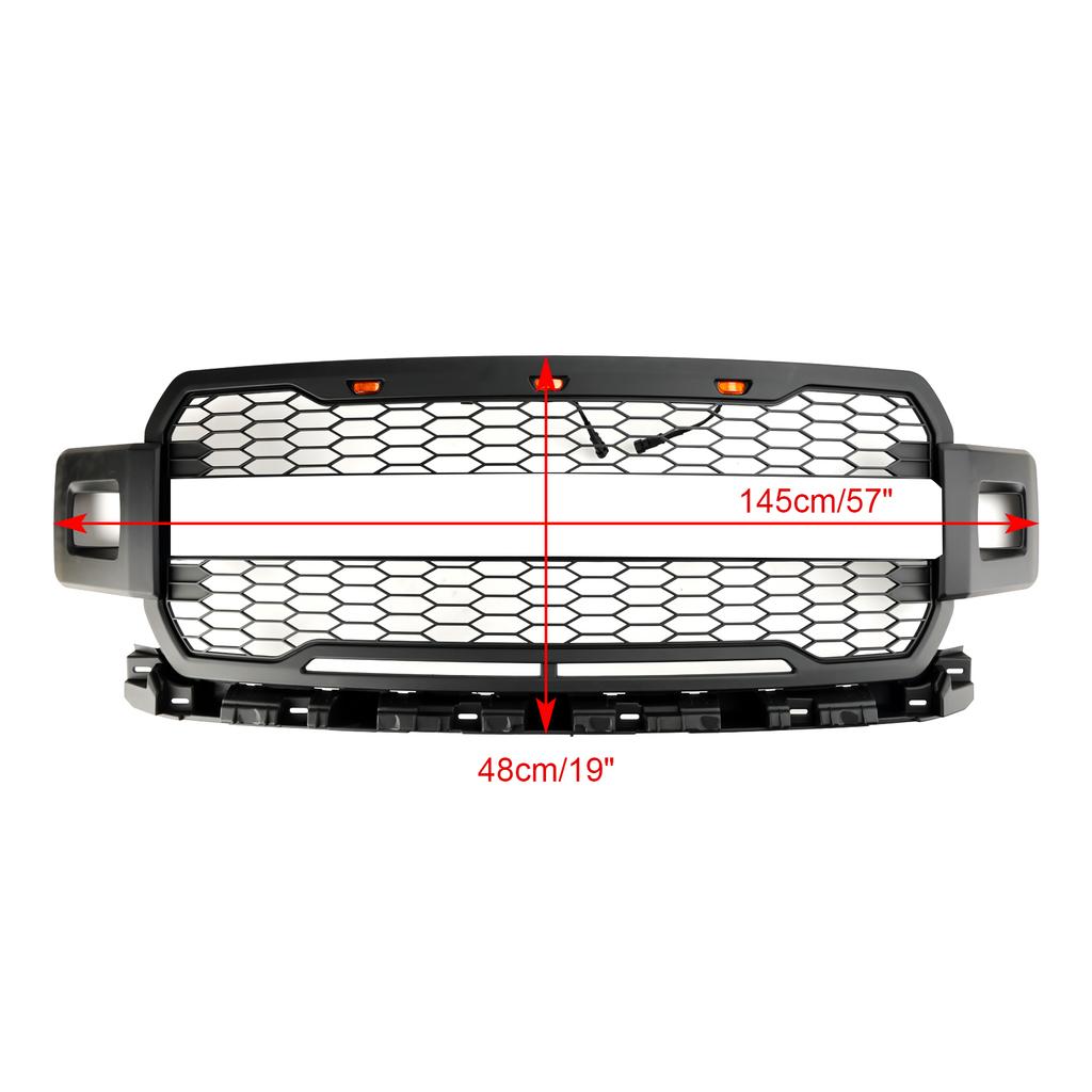 Front Bumper Grill Grille W/ LED Fit Ford F150 2018-2020 Super Duty