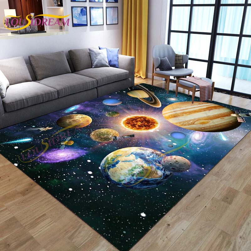 3D цветной космический коврик Galaxy ковер звездное небо ковер для гостиной спальня диван планета ковер детский игровой коврик напольный коврик домашний декор