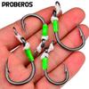 Proberos 5 шт. Сверхпрочные Железные Одинарные Большие Крючки, Крючки-Помощники для Джиггинга в Морской Воде