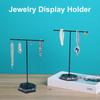 Держатель для ювелирных изделий Т-образная мраморная основа Современная сверхмощная железная настольная серьга Ожерелье Кольцо Браслет Организатор шоу Стойка-стойка