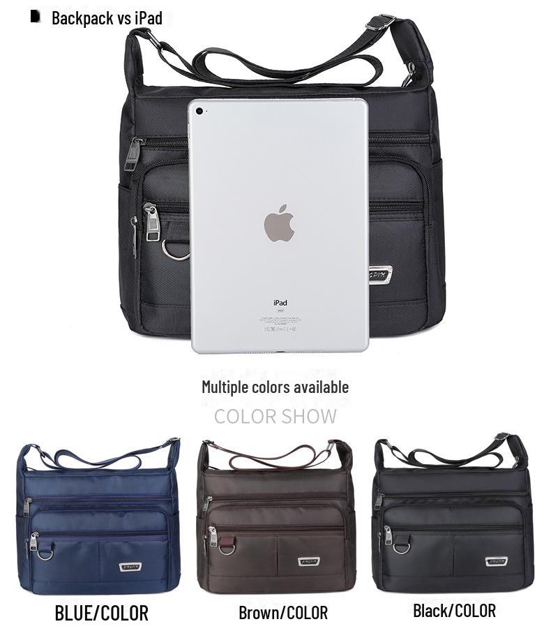 Мужская модная водонепроницаемая сумка-мессенджер большой вместимости - повседневный дорожный рюкзак из ткани Оксфорд