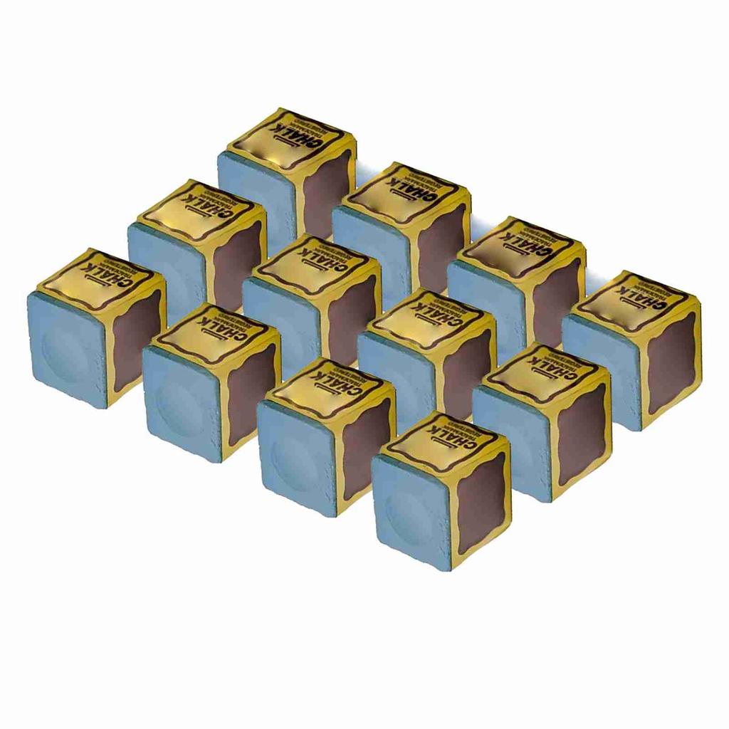 Pool Chalk Cubes Professional Billiard Cue Chalk Pool Table Accessories for Home Gaming 12 Packs In Blue