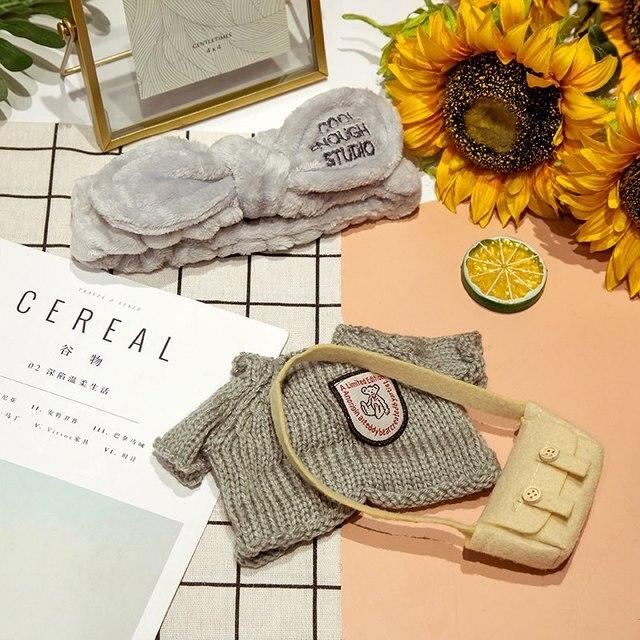 Аксессуары для кукол Lalafanfan Cafe Duck, одежда Kawaii Duck с одеждой, плюшевые игрушки, мягкая повязка для волос, подарок для девочек