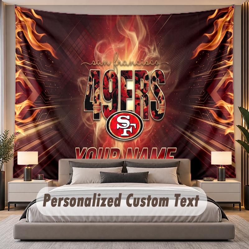 Персонализированный гобелен с текстом San Francisco 49ers, полиэстер, для спальни и комнаты