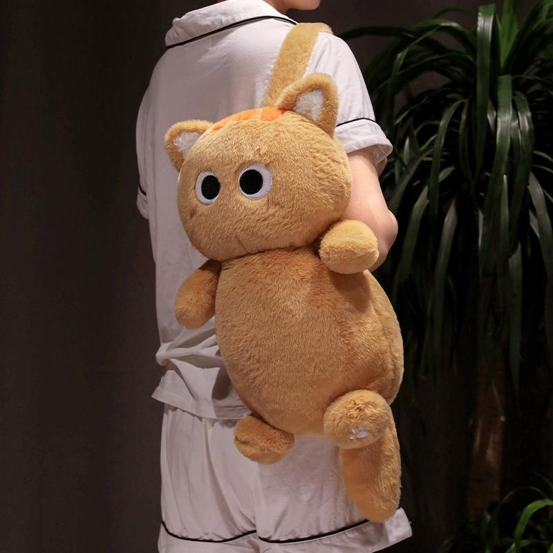 Cute Soft Plush Children's Shoulder Bag Cartoon Cat Baby Girls Round Bags Kids Handbags Coin Purse Diagonal Package