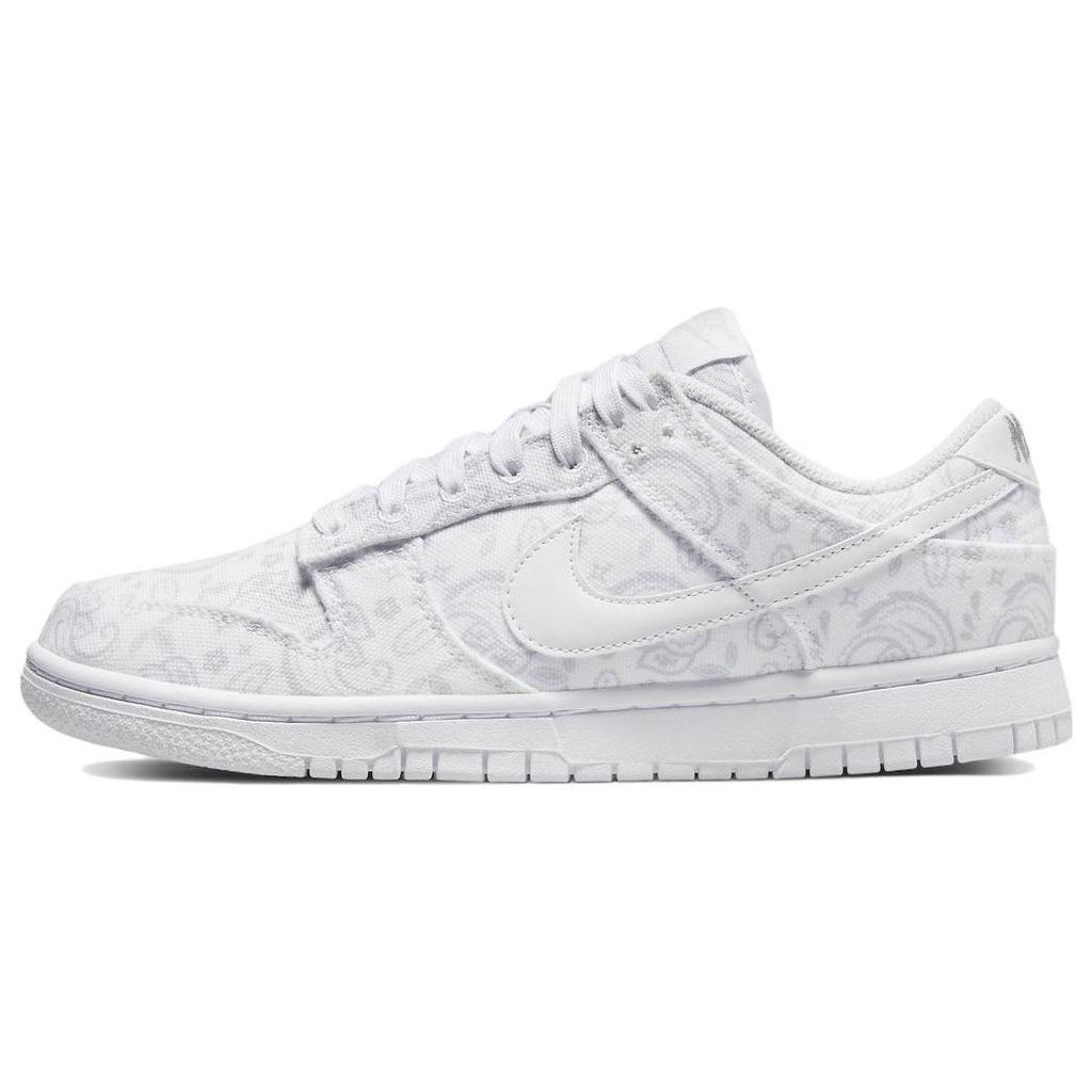 Nike Dunk Low Белые женские кроссовки с узором пейсли серо-туманные DJ9955-100