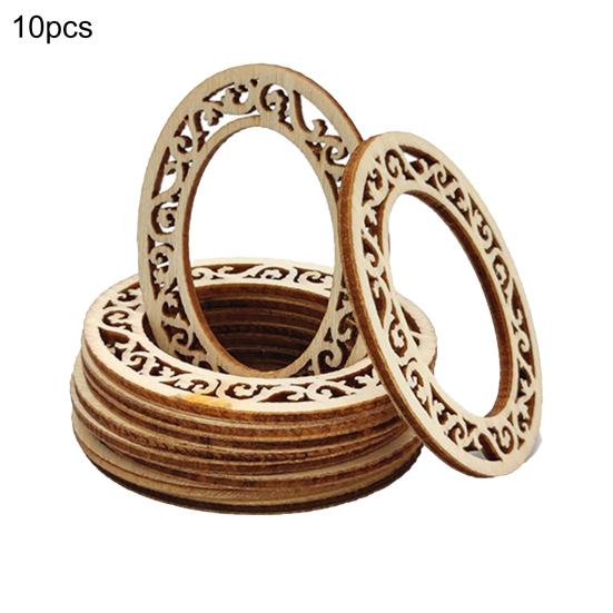 10Pcs/Set Cute Creative Wide Application Wood Slices Natural Wooden Heart Shaped Blank for Gifts