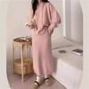 Women's Autumn and Winter Thickened Hooded Sweater Mid-length Half-body Skirt Set