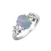 8X6MM Oval Opal Gemstone 925 Sterling Silver Solitaire Vine-Inspired Women Wedding Ring