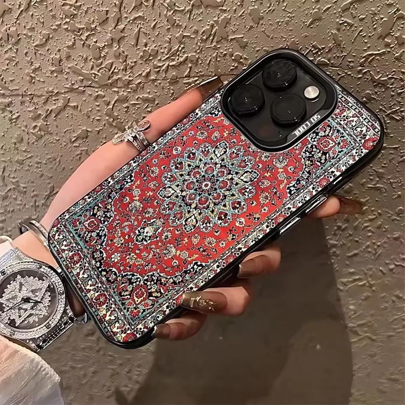 Роскошный Чехол Для Телефона С Узором Персидского Ковра Для iPhone 16e 16 Pro Max 15 14 Plus 13 12 Mini 11 Pro Ударопрочная Силиконовая Задняя Крышка