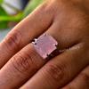 Raw Rose quartz ring, Handmade raw pink quartz ring, Boho Raw Crystal ring,  Raw crystals ring rose quartz jewelry , Unique gift for her