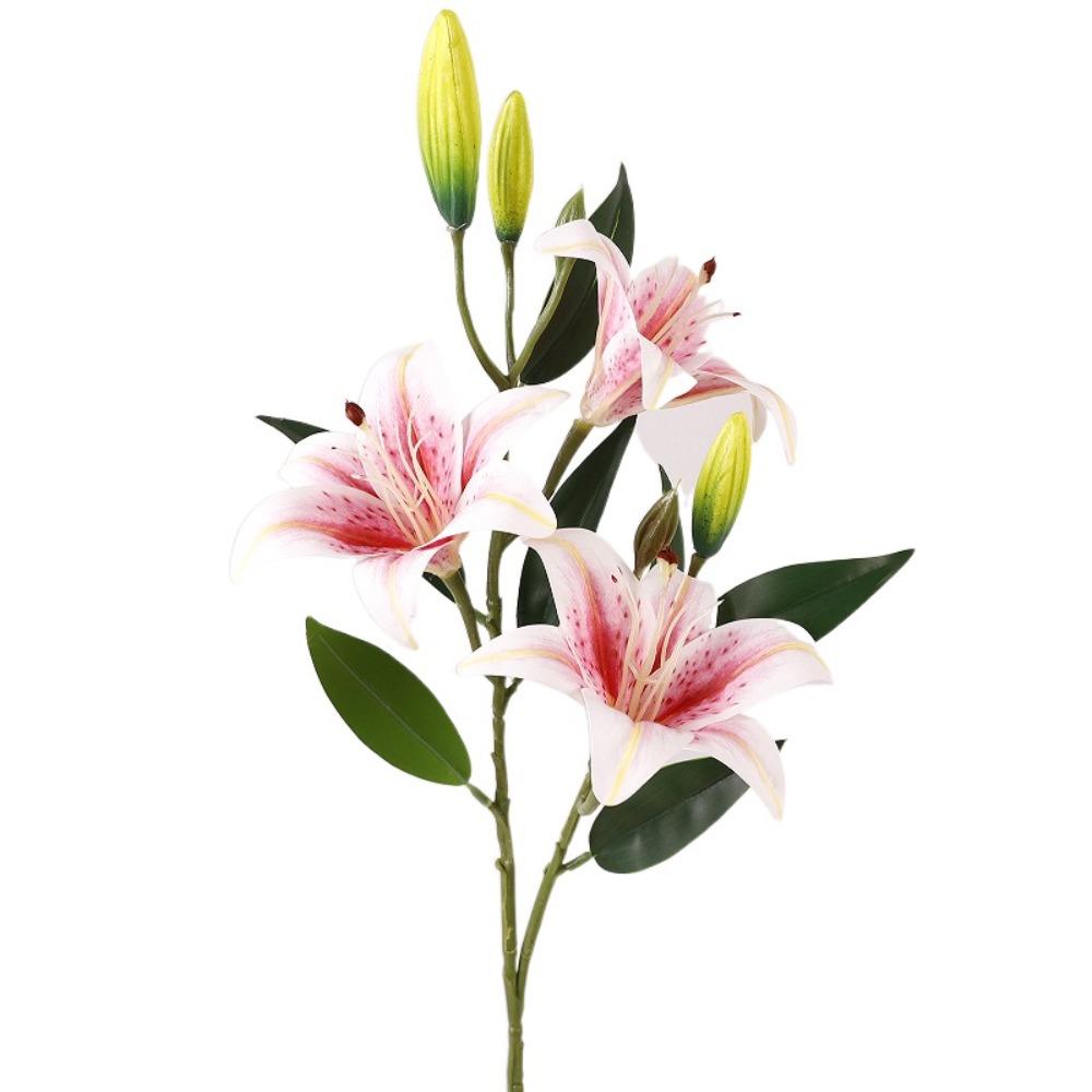 Шелковая лилия Брауна с эффектом реального прикосновения, пластиковые искусственные цветы для гостиной, для рабочего стола