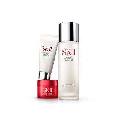Набор Youth Essential Set Skin Care Trial Set Лосьон для умывания лица Крем для красоты Увлажнение Сухой Увлажнение Уход за кожей лица Эссенция SK2 75 мл 20 г 15 г