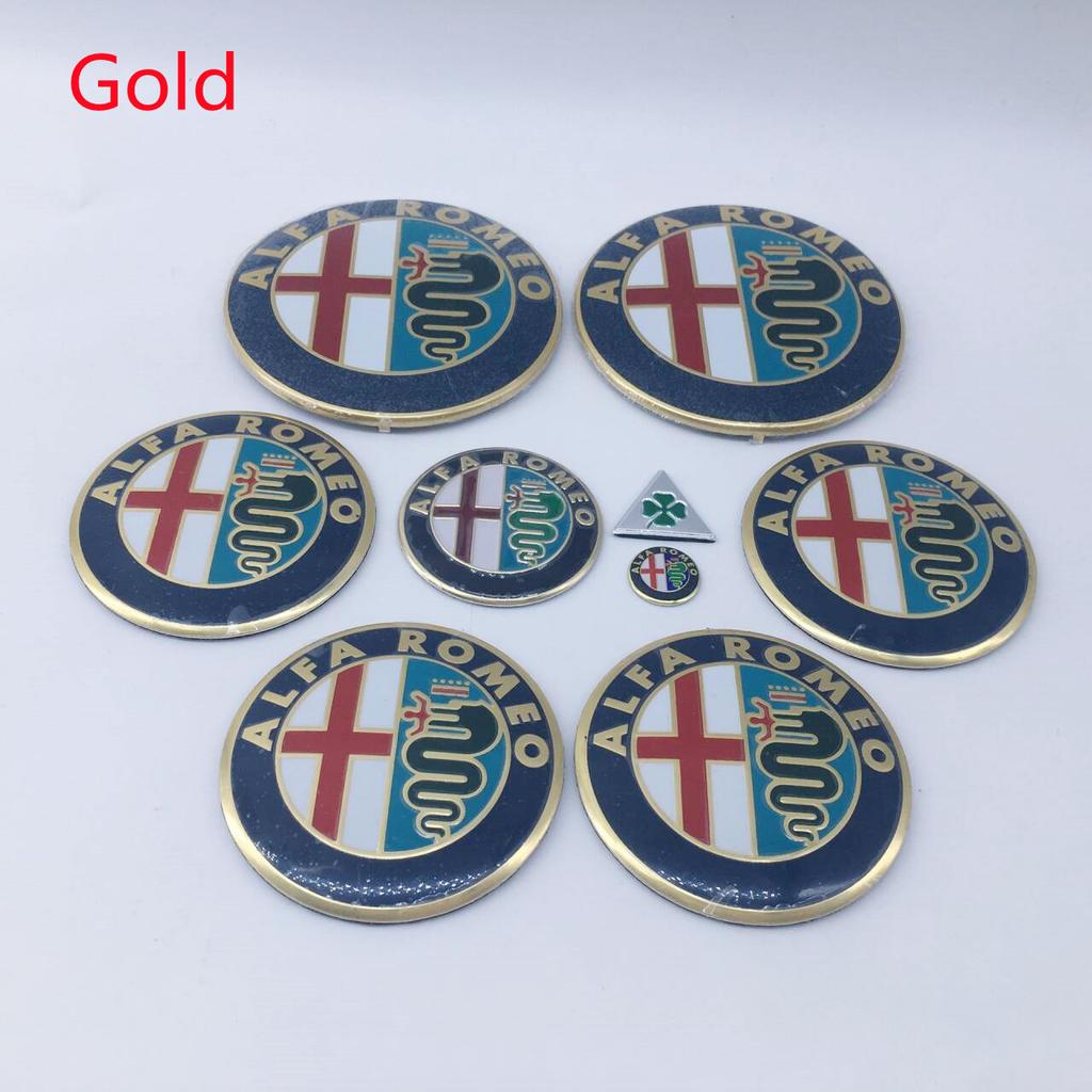 1set 9pcs for Alfa Romeo 156 159 166 149 GT CAR Logo 74mm Hood Trunk Wheel Center Cap Emblem Brera Spider Giulietta StelvioZA3