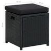 6 piece garden lounge set with cushions poly rattan black