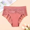 Women Underpants High Waist Hollow Out Lace Soft Breathable Anti-septic Stretchy Moisture-wicking Flower Embroidery Mesh Lady Panties Briefs