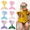 6pcs/set Shinying Mermaid Hairclips Girls Lovely Starfish Hairpin Baby Kids Bangs Decorative Hair Clip Cartoon Colorful Headwear