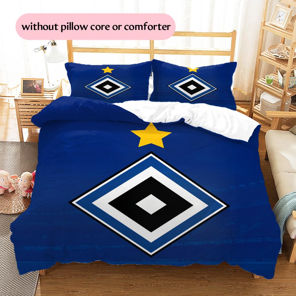 Постельное белье с узором Гамбургер SV Домашний Декор Подарок на День Рождения (1 пододеяльник + 2 наволочки, без наполнителя)