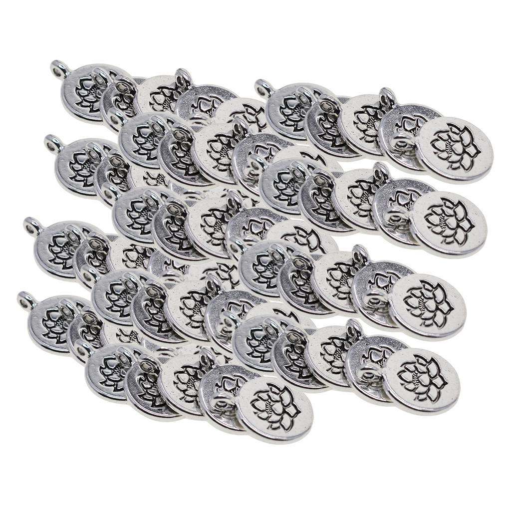 90x Тибетское серебро Лотос Йога Подвески DIY Подвеска для изготовления ожерелья ювелирных изделий