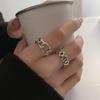 Simple Ring Female Retro Fashion Temperament Elegant Square Sugar Open Finger Ring Hip-hop Index Finger Ring Tide Finger Rings Geometric Party Jewelry