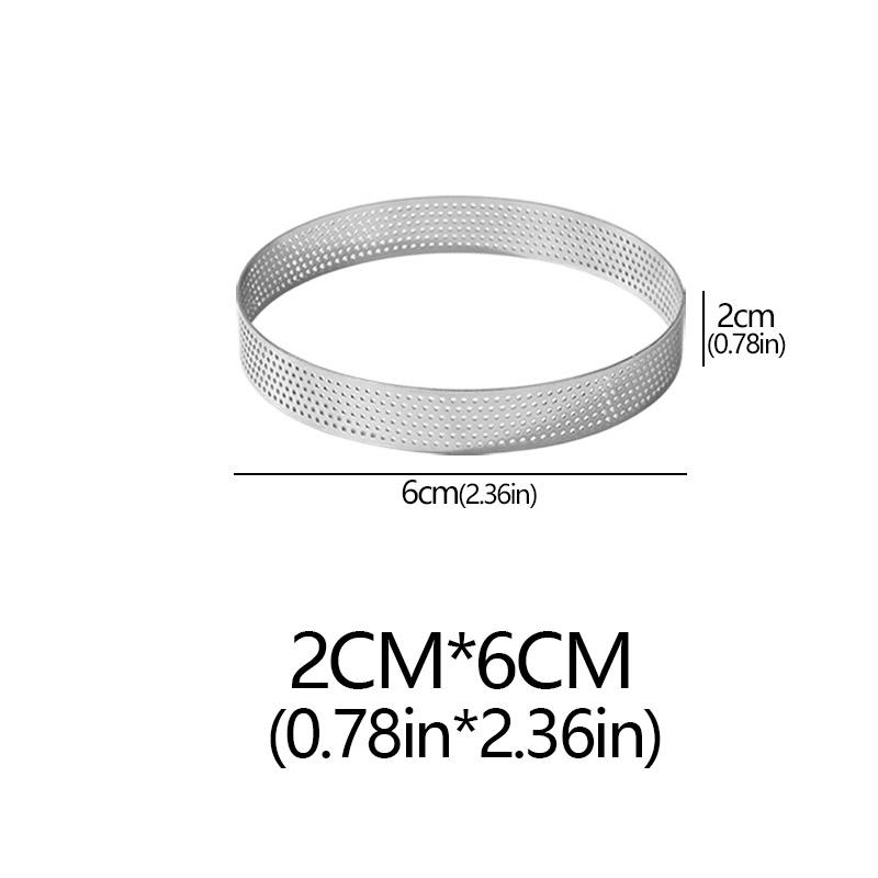 Steel Perforated Muffin RingsCake Mold Heat-Resistant Perforated Cake Mousse Mold Cookies Cutter Pastry Quiche Mold