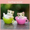 Cat Mug Pvc Figurine Blind Box Toy Unique Desk Decor Ideal For Home Office Use