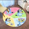 Bluey Printed Round Rug Carpet Chair Rug Area Rug Entryway Doormats,for Office Chair Living Room Bedroom Kitchen Room.