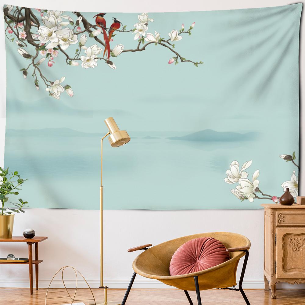 Гобелен с богатыми цветами, пион, ширма, настенный узор, простой стиль, богемный хиппи, колдовство, TAPIZ, художественный декор для общежития