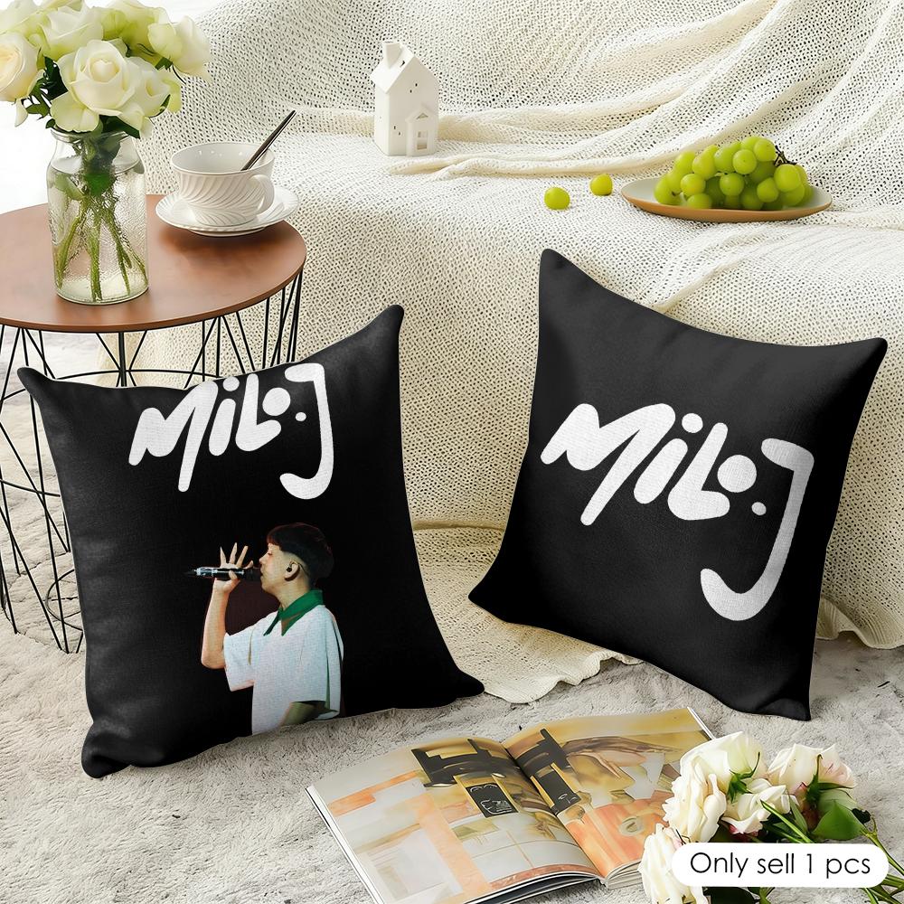 Rapper SInger MMilo j Cushion Cover Natural Linen Organic Fabric DoubleSided Printing Sofa Home Decor Gift Pillow Case
