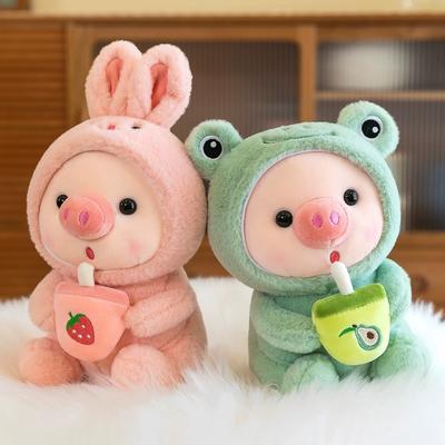 Ins молочный чай свинка кукла милая кукла подарок для девочек кукла для сна детская плюшевая игрушка свинка
