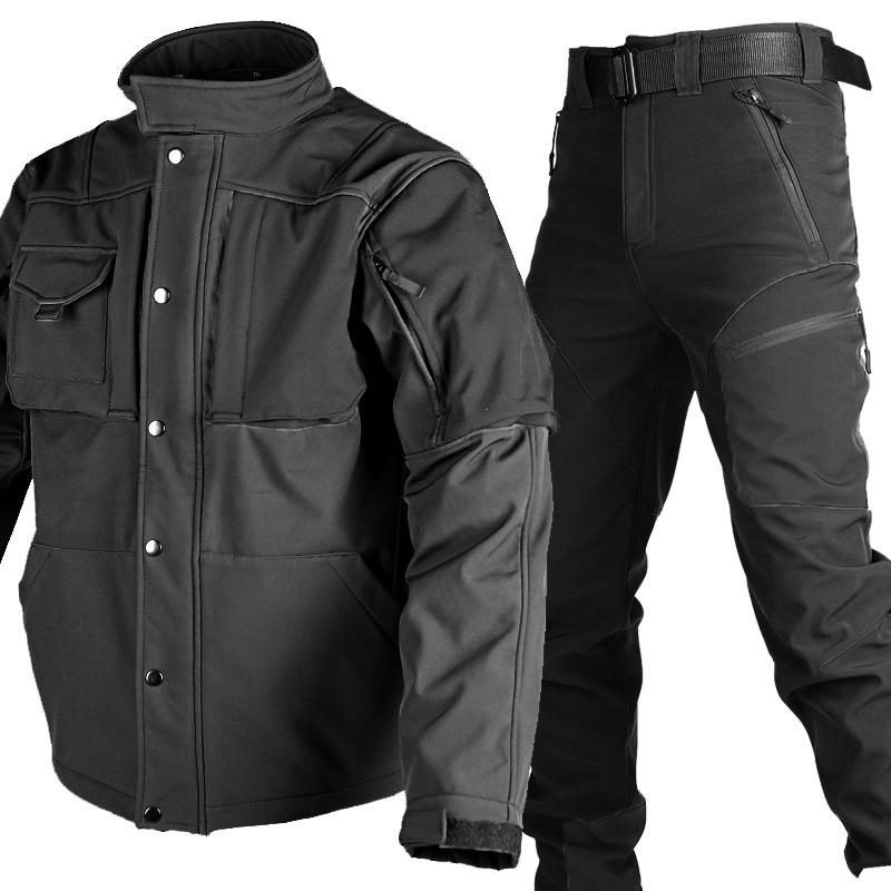 Новый комплект Rhino 2.0 Soft Shell, мужская тактическая теплая и бархатная ветровка с капюшоном, многокарманный штурмовик