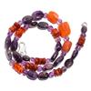 Natural Amethyst Carnelian Gemstone Mix Shape Smooth Beads Necklace 17" UB-4728 UB-4728