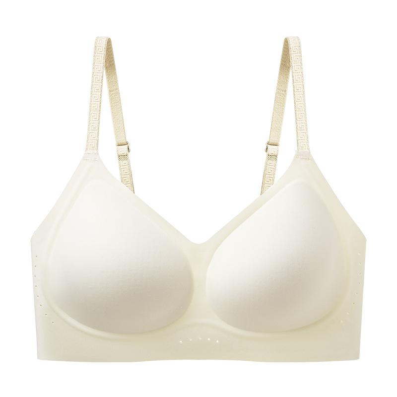 Traceless liquid foundation invisible bra light and breathable underwear women's summer soft support gathering beautiful back fixed cup bra cover