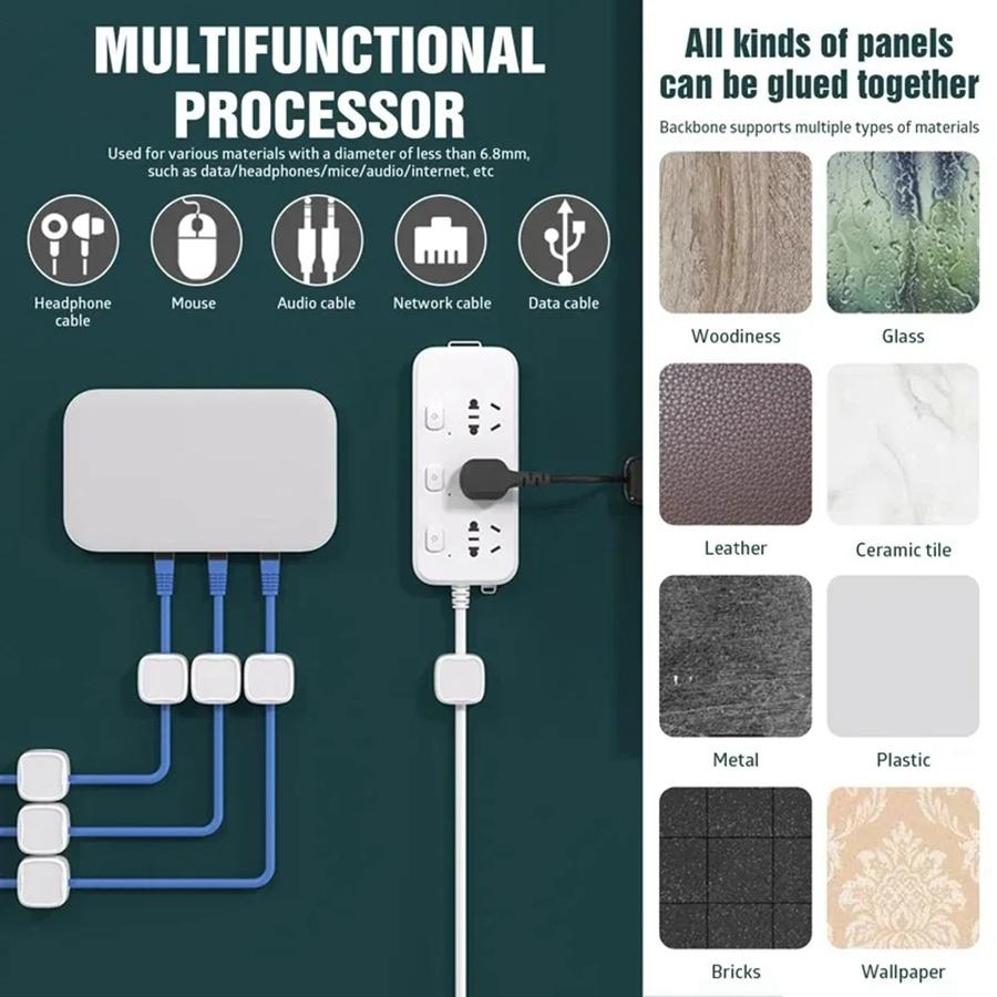 3/6 шт. магнитные зажимы для кабеля, гладкий регулируемый держатель шнура под столом, держатель для кабеля, держатель для проводов, держатель для органайзера для кабеля